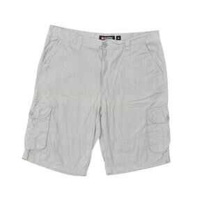 Southpole Men's Gray Cargo Shorts Size 38 Cotton Zip Solid
